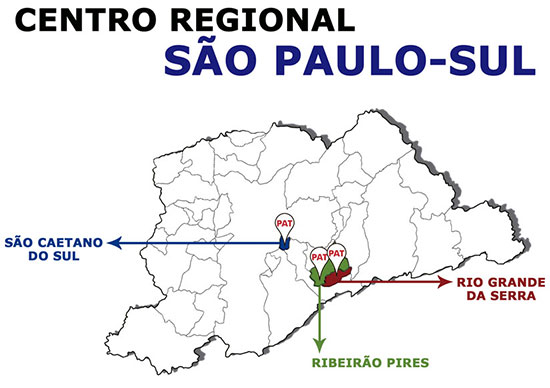 Mapa Pats na região de São Caetano