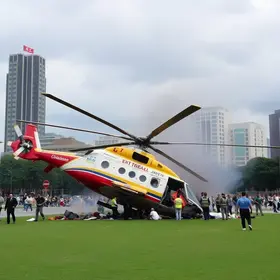helicóptero caiu em praça de São Caetano